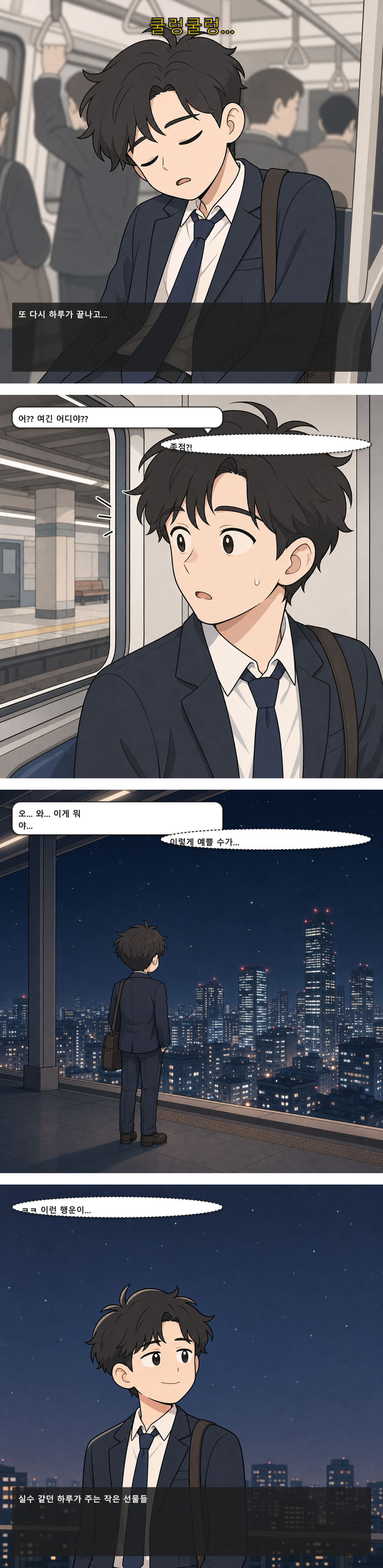 디어툰 인스타툰 예시 — 종점 야경 편